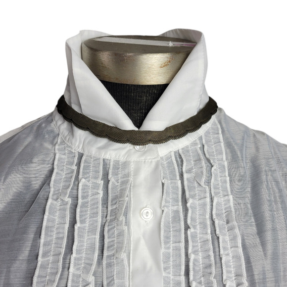 Mesh Scalloped Necklace Brown Brass Tone Choker Statement Fishnet Woven Collar - Picture 7 of 16